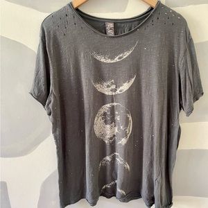 Magnolia Pearl Moon Phases Distressed Gray Graphic Tee